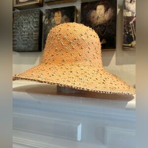 Francesco‎ Bing Floppy Orange Straw Hat Made in Italy